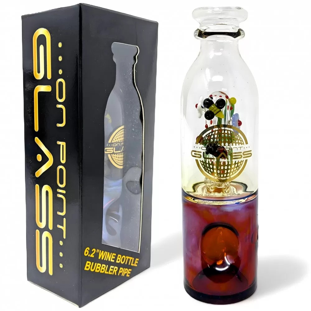 Photograph of product: On Point Glass - 6" Busy Bee Wine Bottle Bubbler GB954