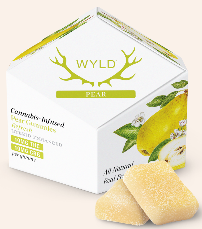 Photograph of product: Wyld - Gummies - CBG - 1:1 Pear - 100mgTH-oui/100mgCBG