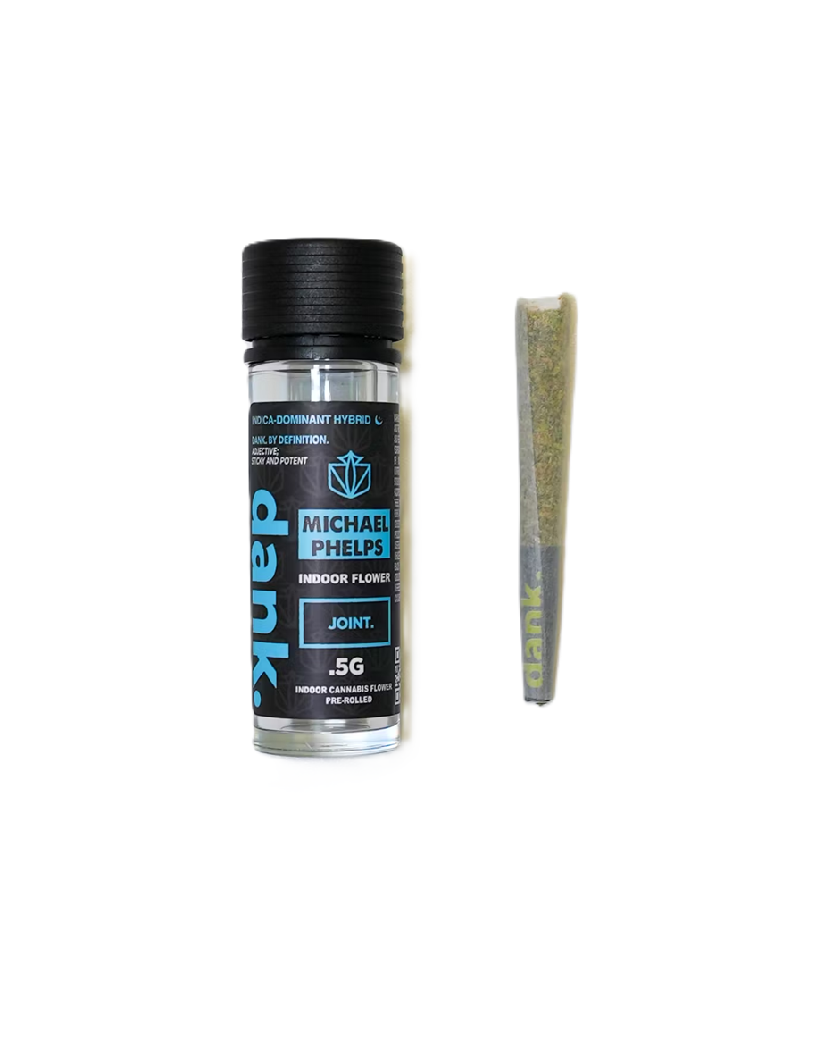 Photograph of product: Dank | Michael Phelps | Indoor Flower Pre-Roll 0.5g