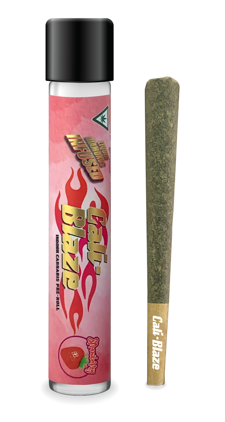Photograph of product: Strawberry Liquid Diamond Infused Pre-Roll | 1.2G