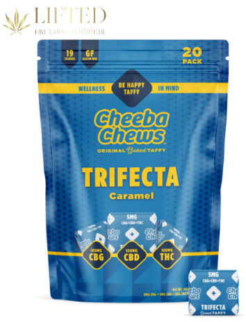 Photograph of product: CHEEBA CHEWS TRIFECTA 1:1:1-CARAMEL