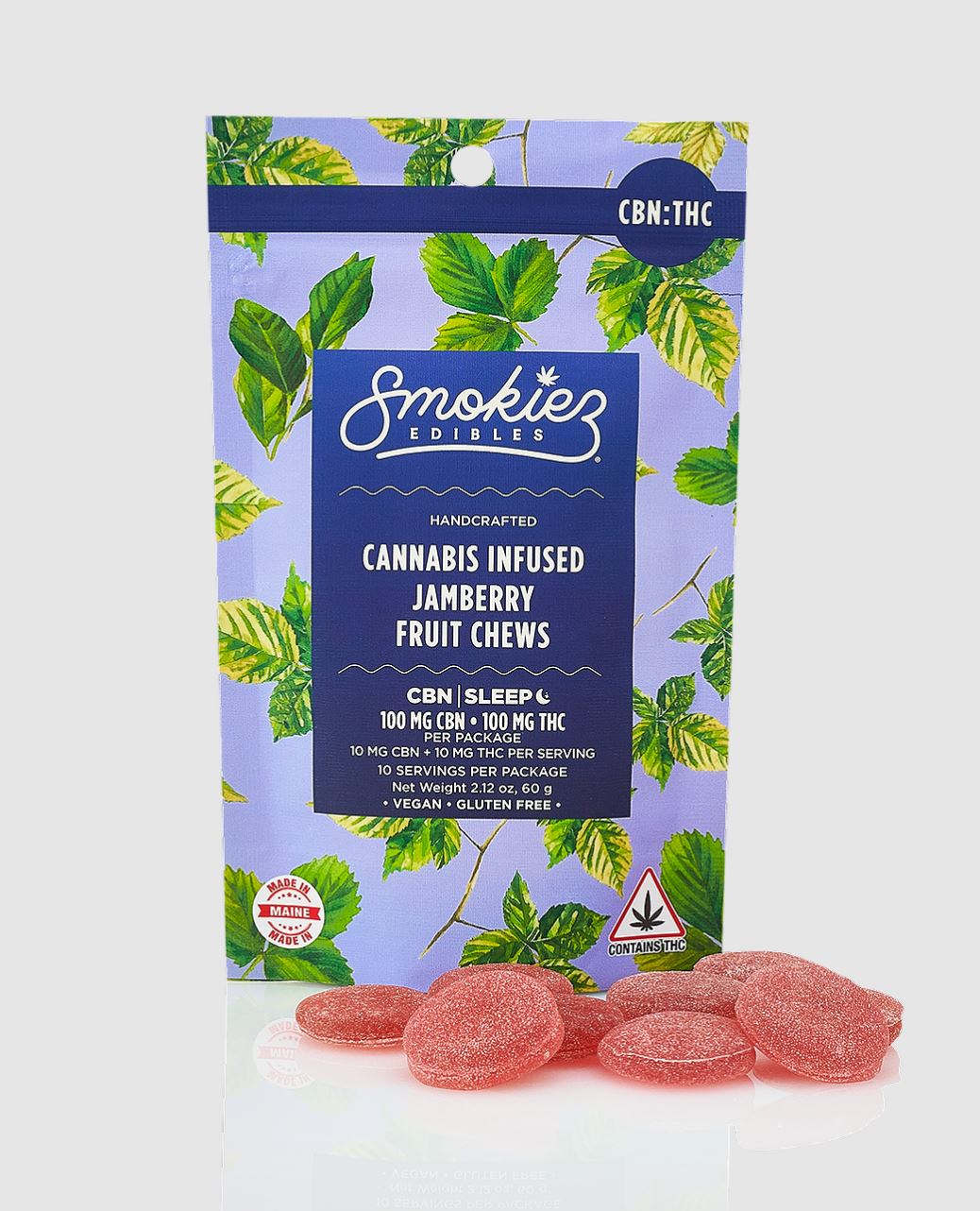 Photograph of product: Smokiez JamBerry 1:1 CBN Gummie 100mg