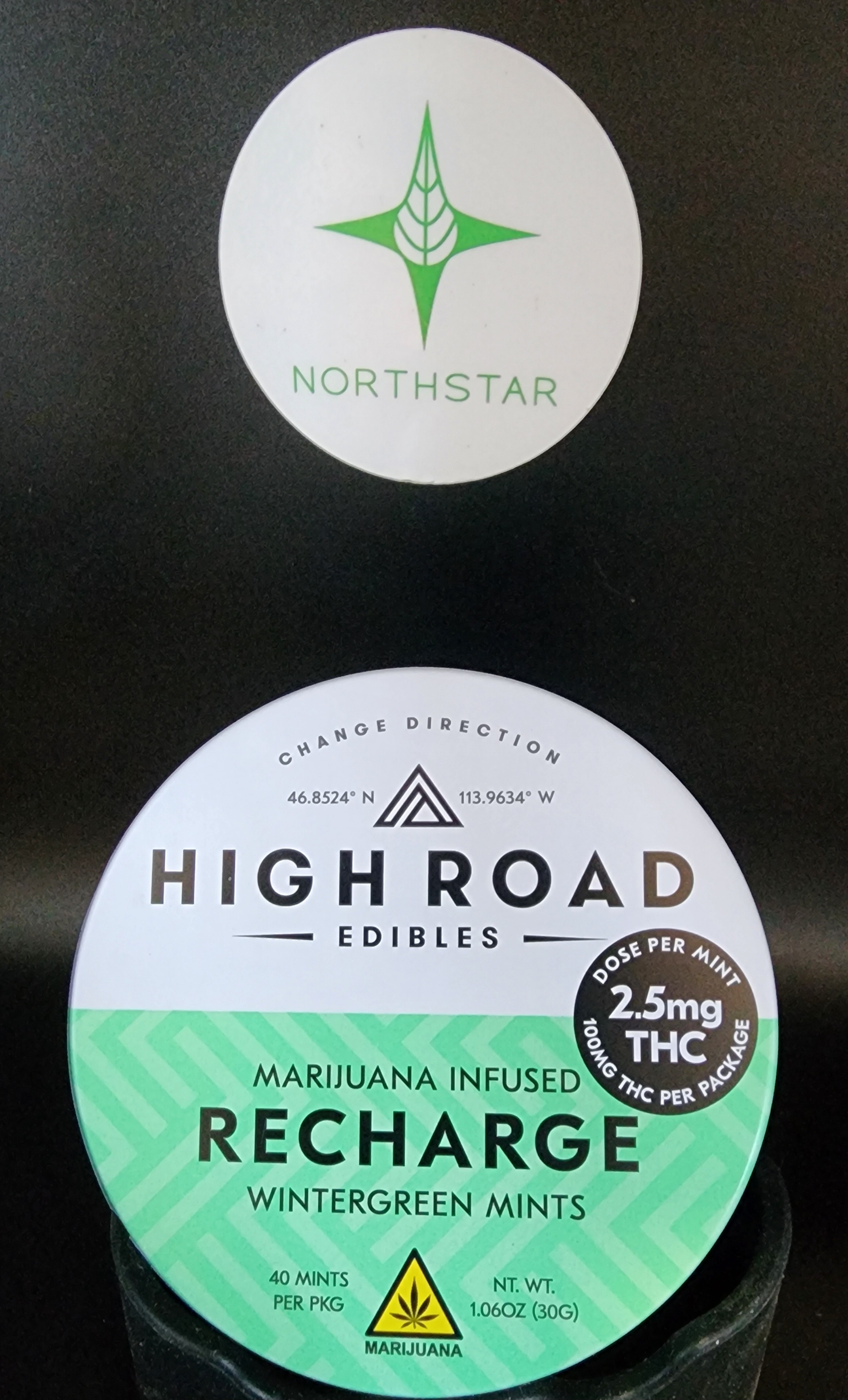 Photograph of product: Wintergreen Recharge Mints - High Road Edibles