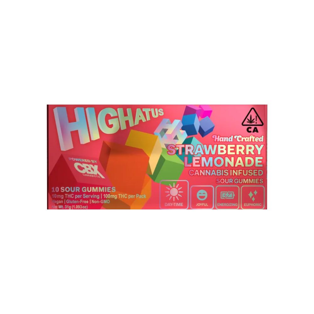 Photograph of product: STRAWBERRY LEMONADE SOUR GUMMIES 100MG - HIGHATUS