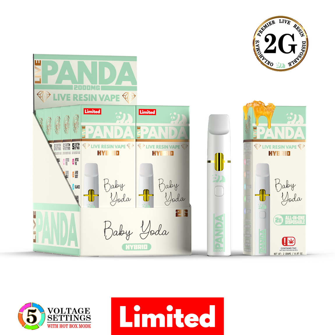 Photograph of product: Loud Panda | Live Resin Disposable Vape | Baby Yoda | 2g