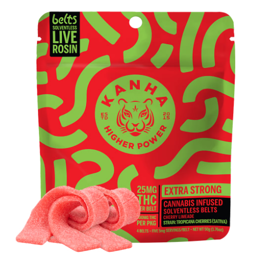 Photograph of product: Cherry Limeade x Peach Maraschino | Live Rosin | Belts | Kanha