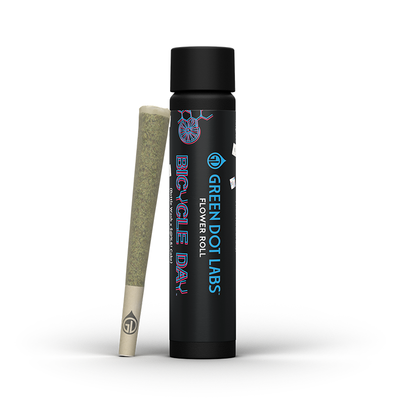 Photograph of product: Green Dot Labs Pre-roll | Bicycle Day
