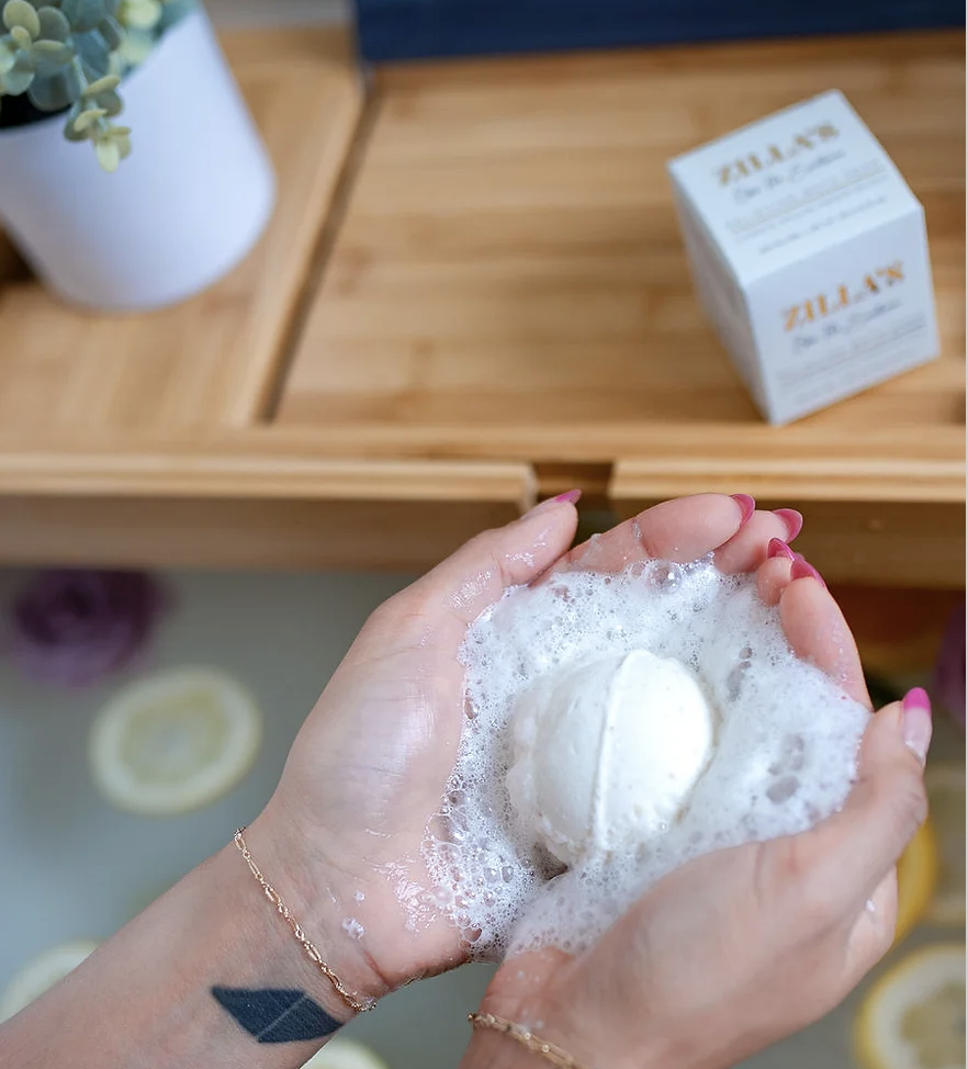 Photograph of product: Coconut Milk Oatmeal 500mg CBD Bath Bomb By Zillas