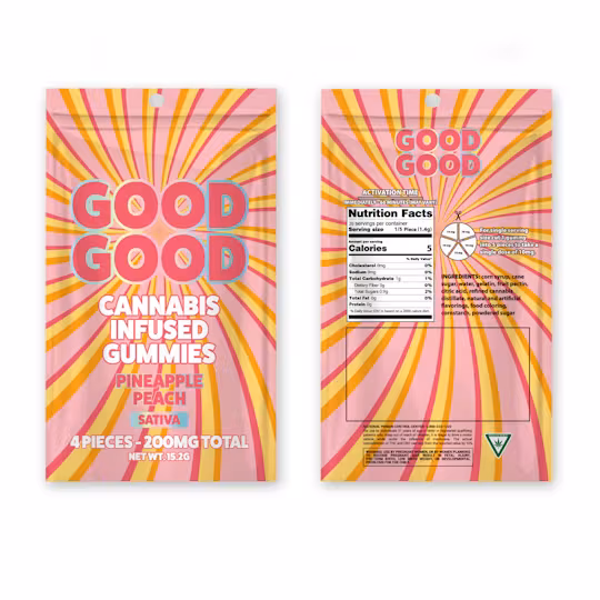 Photograph of product: GOOD GOOD | 200MG GUMMIES 4P | PINEAPPLE PEACH