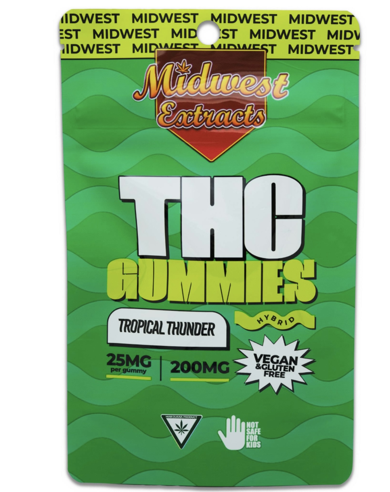 Photograph of product: AU Midwest Extracts: Tropical Thunder 200mg Gummies