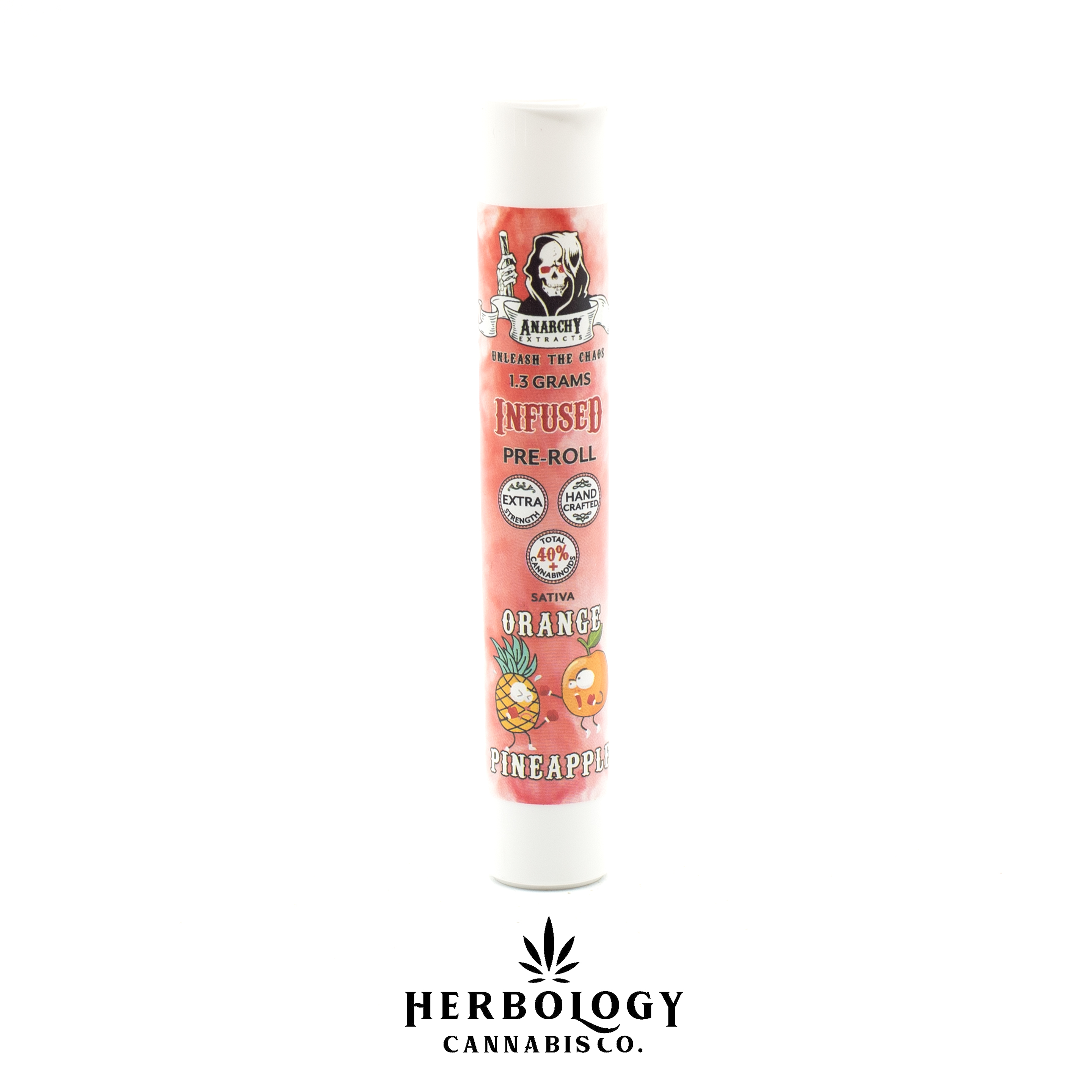 Photograph of product: Anarchy | Infused Pre-Roll | Orange Pineapple | 1.3g