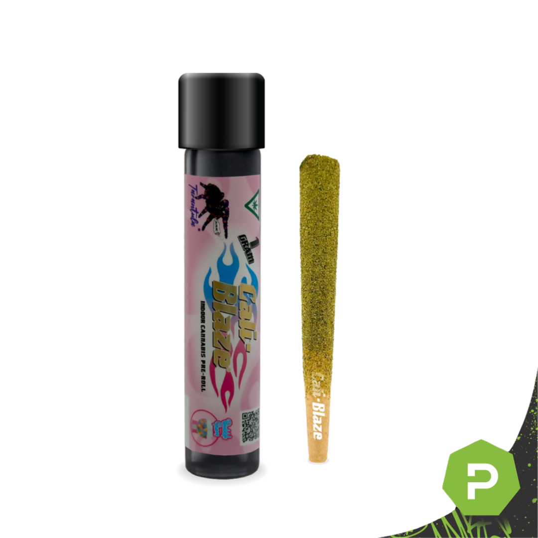 Photograph of product: Cali Blaze | 1g Tarantula Preroll | Bubble Gum