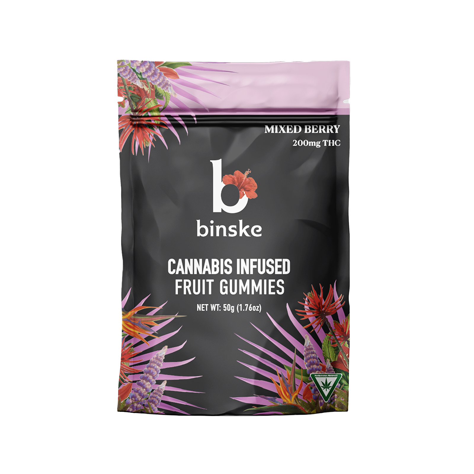 Photograph of product: Binske | Gummies | Mixed Berry | 200mg (10-pack)