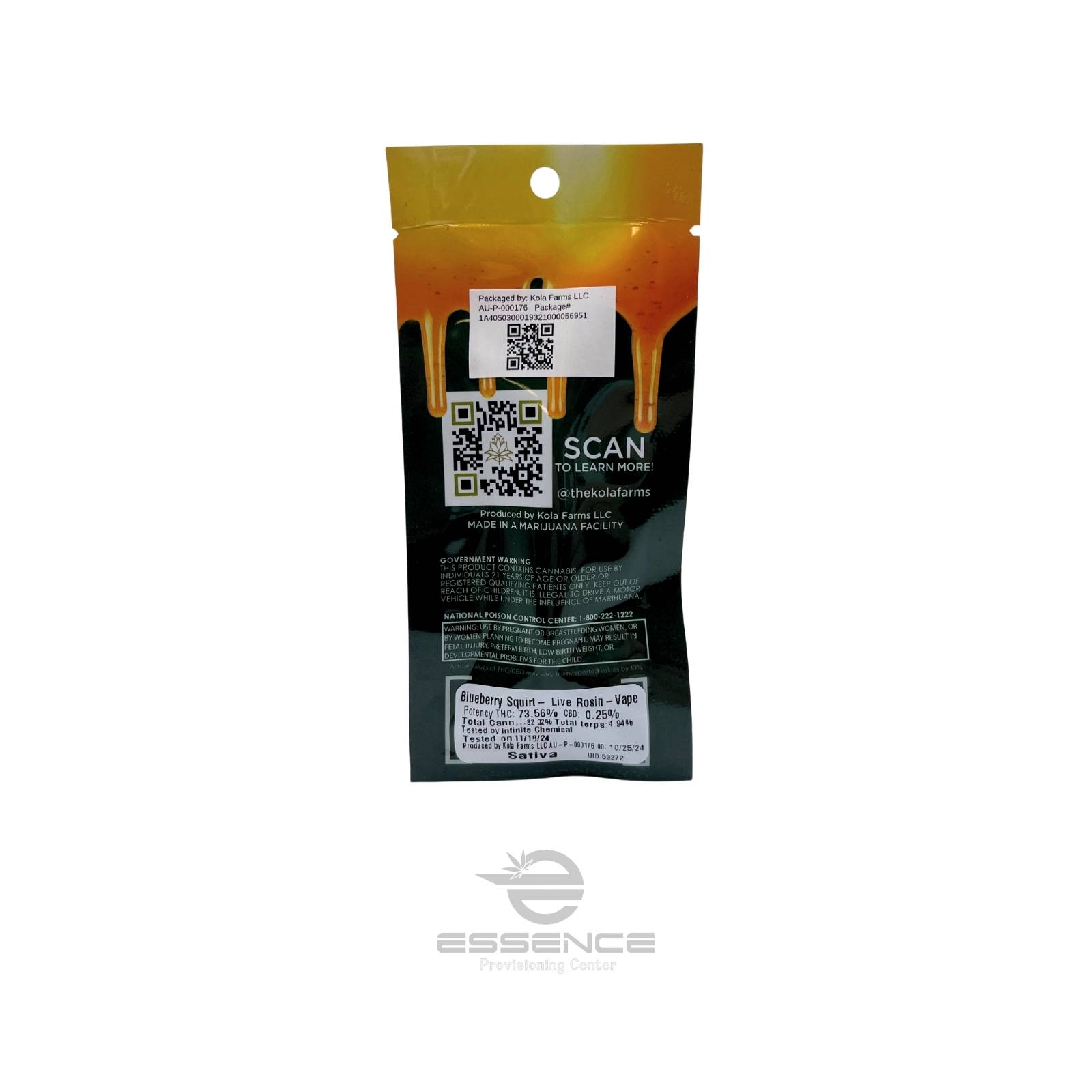 Photograph of Product: Kola - Blueberry Squirt Live Rosin Vape Cart - (Hybrid)