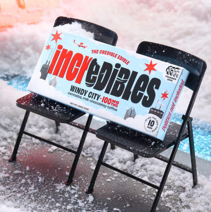 Photograph of product: INCREDIBLES WINDY CITY CHOCOLATE BAR 100MG