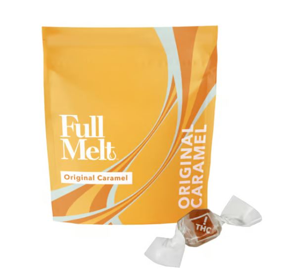 Photograph of product: Full Melt | Original Caramels 20:1 TH-oui:CBD | 10mg/10pk Chews