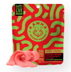 Photograph of product: Sour Cherry Limeade Rosin Belts | Gummies | 100mg | Sativa