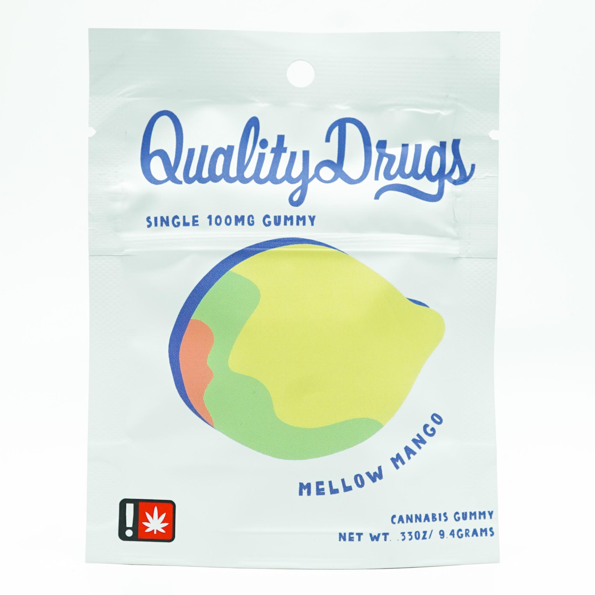Photograph of product: Mellow Mango - 100mg Single Gummy - Quality Drugs