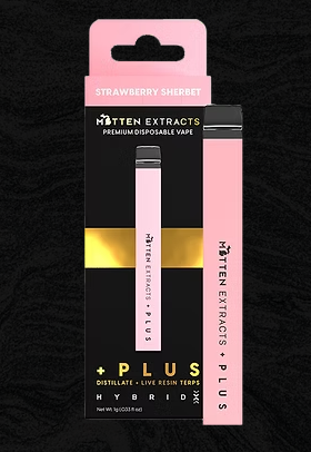 Photograph of product: Mitten Extract Strawberry Sherbert +PLUS Disposable 1.0g