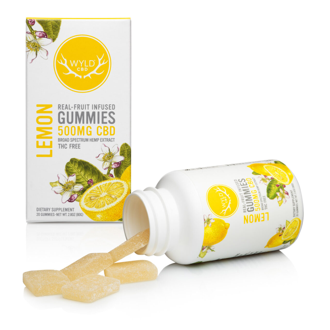 Photograph of product: 500 mg | Lemon HEMP CBD Gummies | 20pk