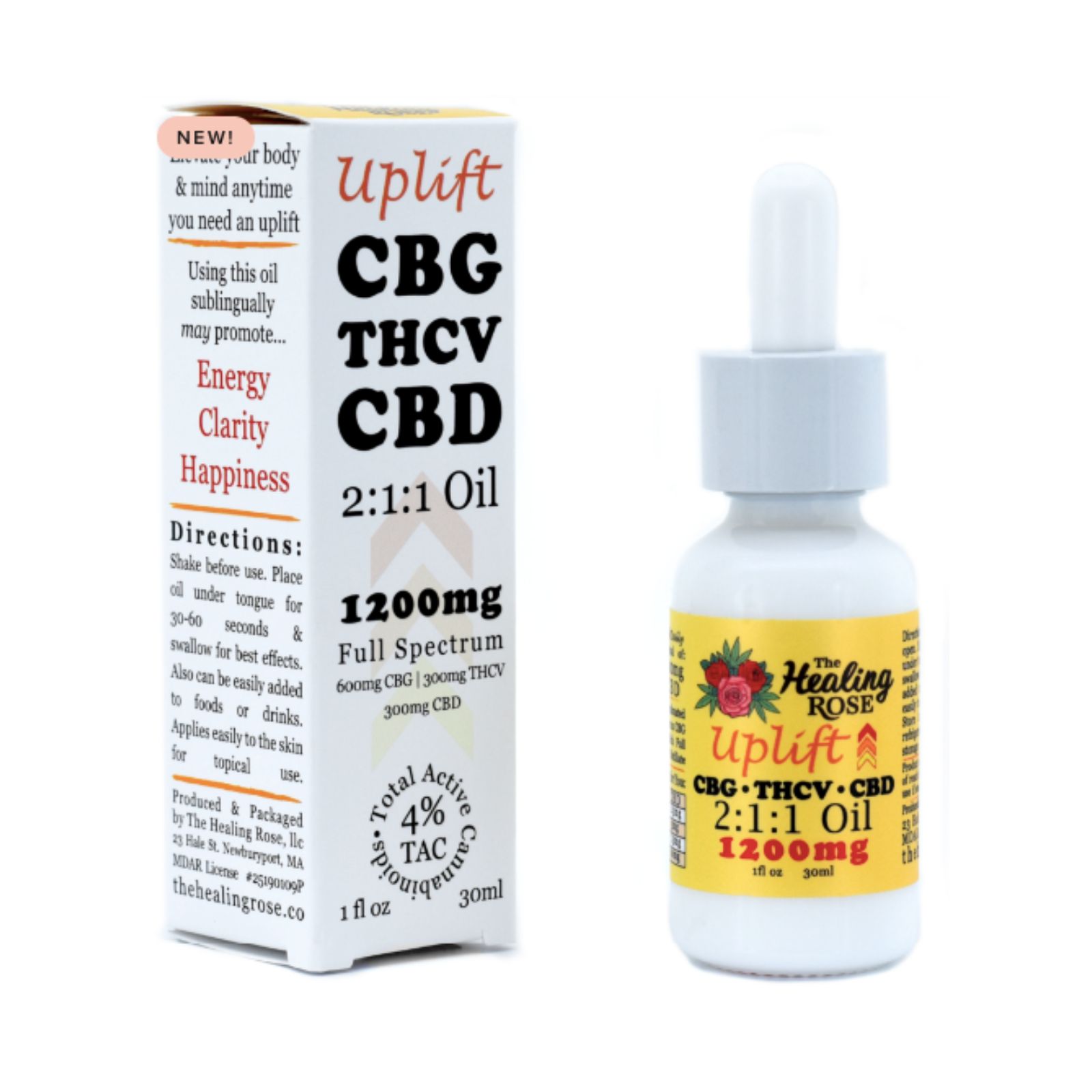 Photograph of product: Uplift Oil CBG TH-ouiV CBD 2:1:1 (600mg CBG Tincture)