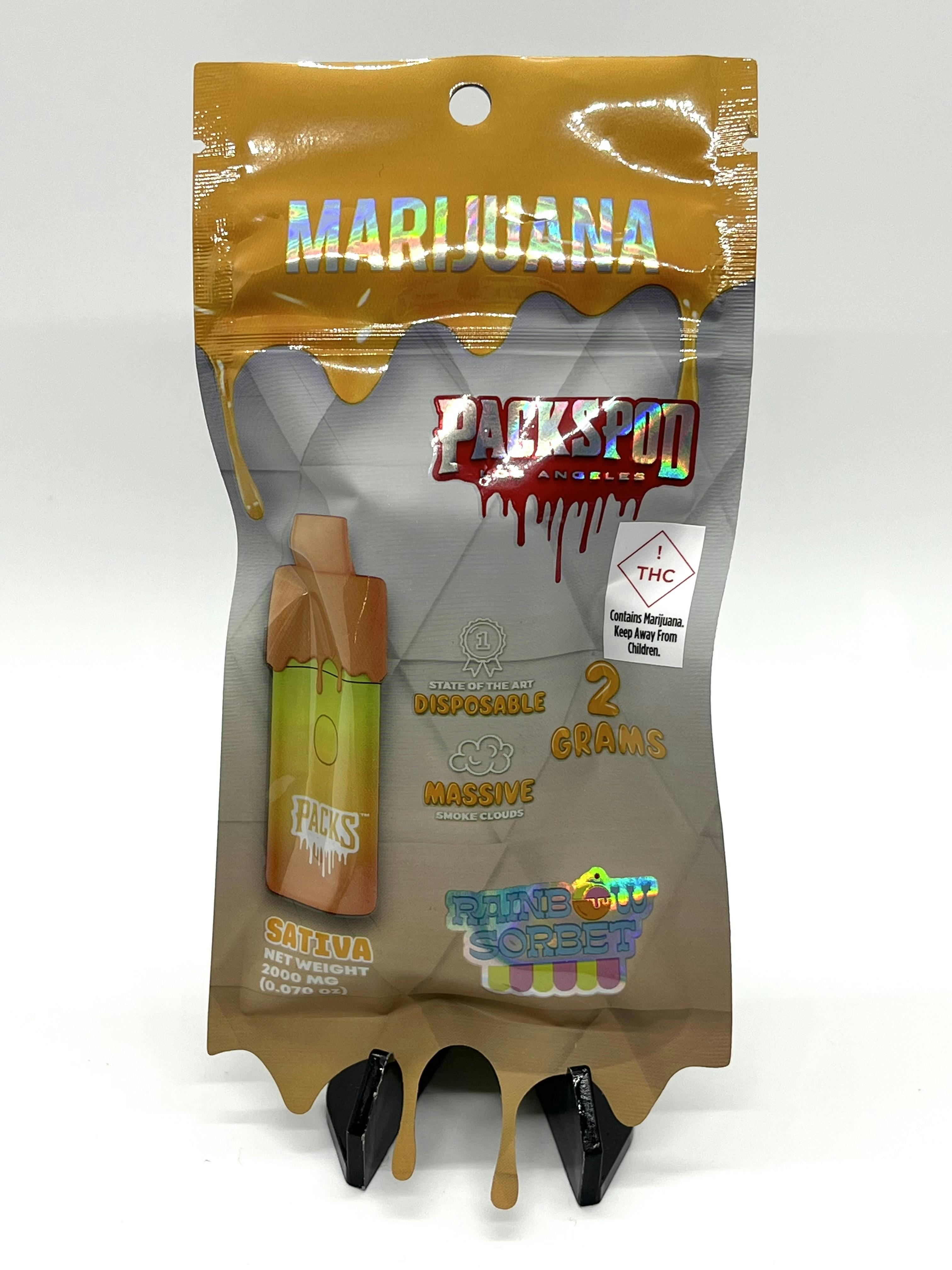 Photograph of product: PacksPod Los Angeles | 2 Gram Disposable | Rainbow Sorbet