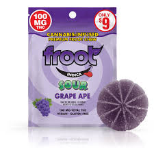 Photograph of product: SOUR GRAPE APE 100MG SINGLE GUMMY