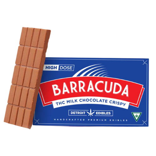 Photograph of product: Crispy Milk Chocolate Bar 200mg Barracuda Bar by Detroit Edible Company