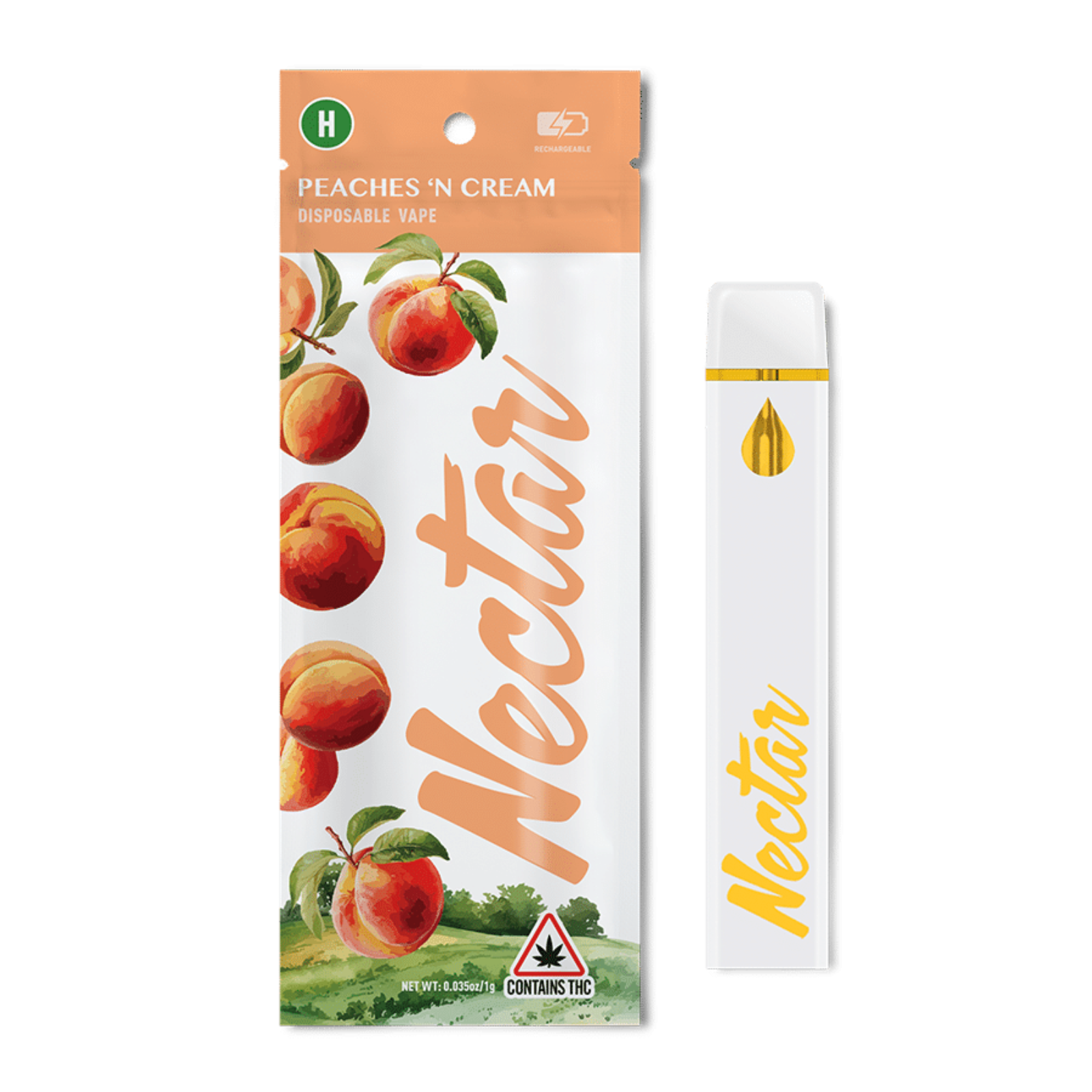 Photograph of product: 1000mg Disposable Vape | Peaches n' Cream | Nectar