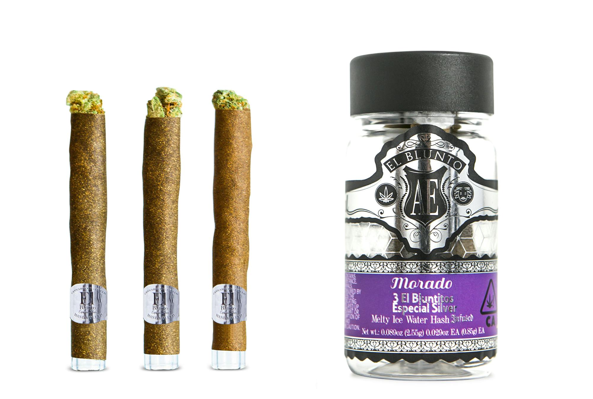 Photograph of product: El Blunto by Albert Einstone's | El Bluntito Especial Silver - Morada - au chocolat Infused Blunt (3 Pack) | 2.25g