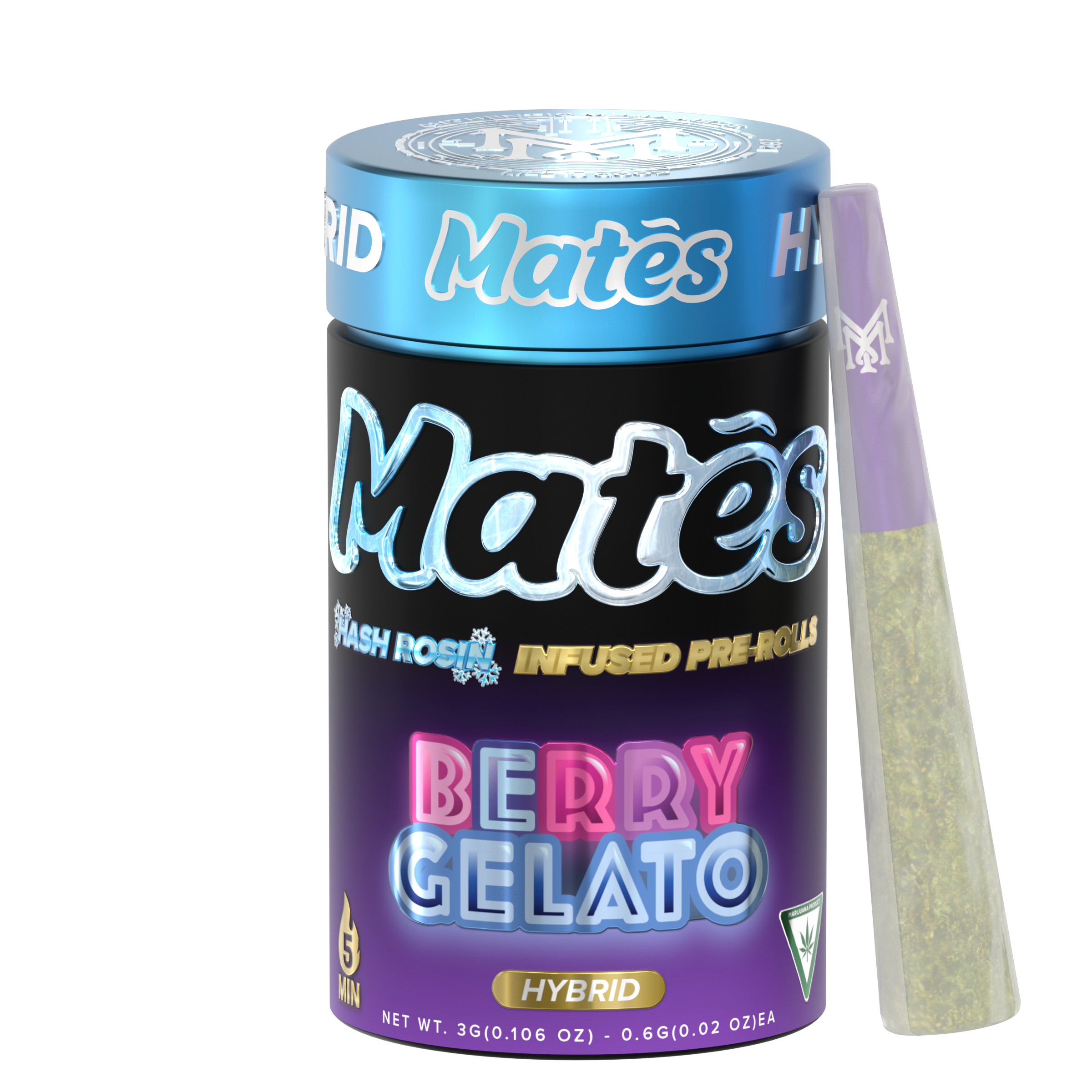 Photograph of product: Berry Gelato | .6G au chocolat Rosin Infused Prerolls 5CT