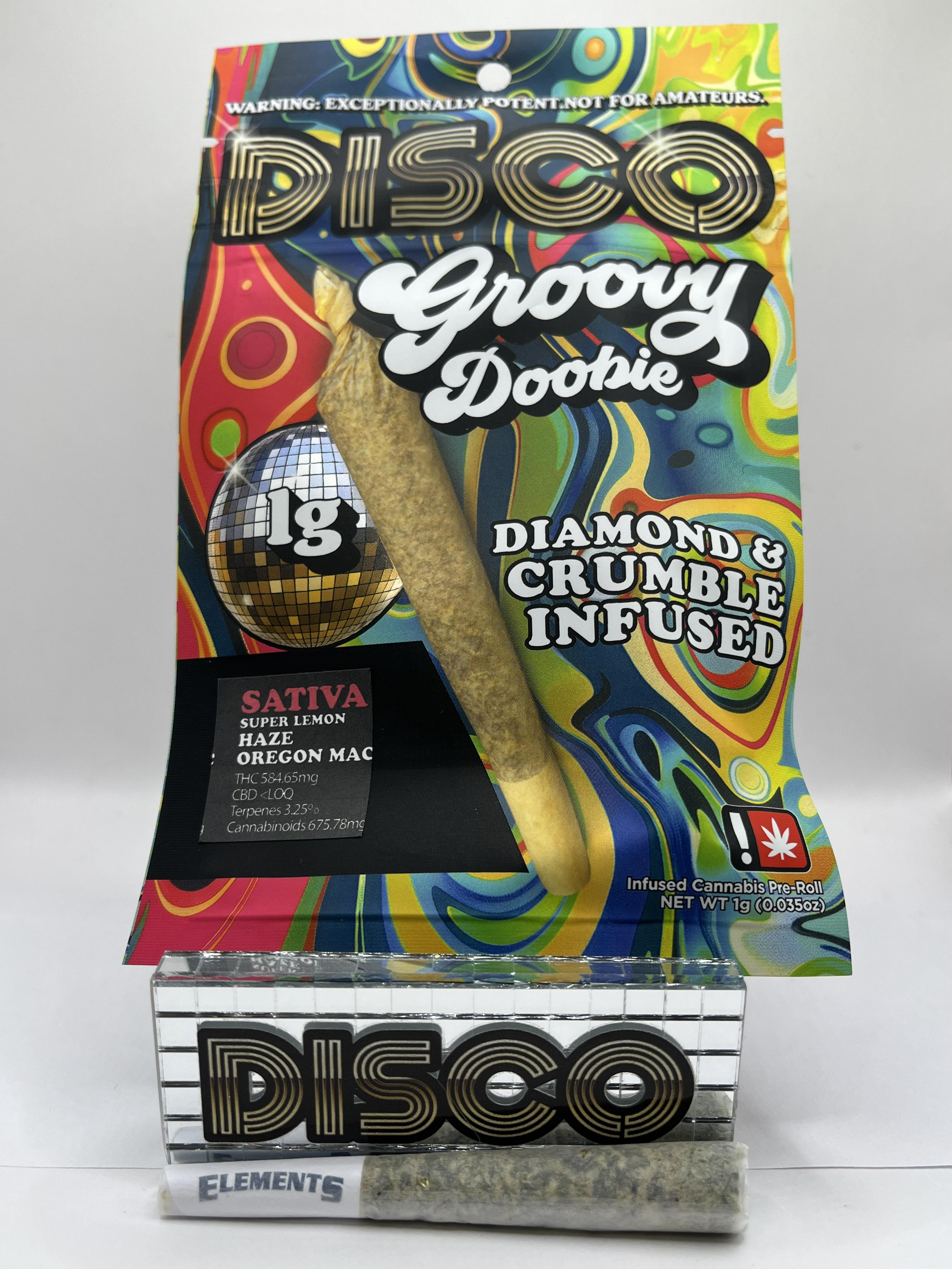 Photograph of product: Crumble Infused Preroll - 1g Disco Dabs - Super Lemon Haze X Oregon MAC