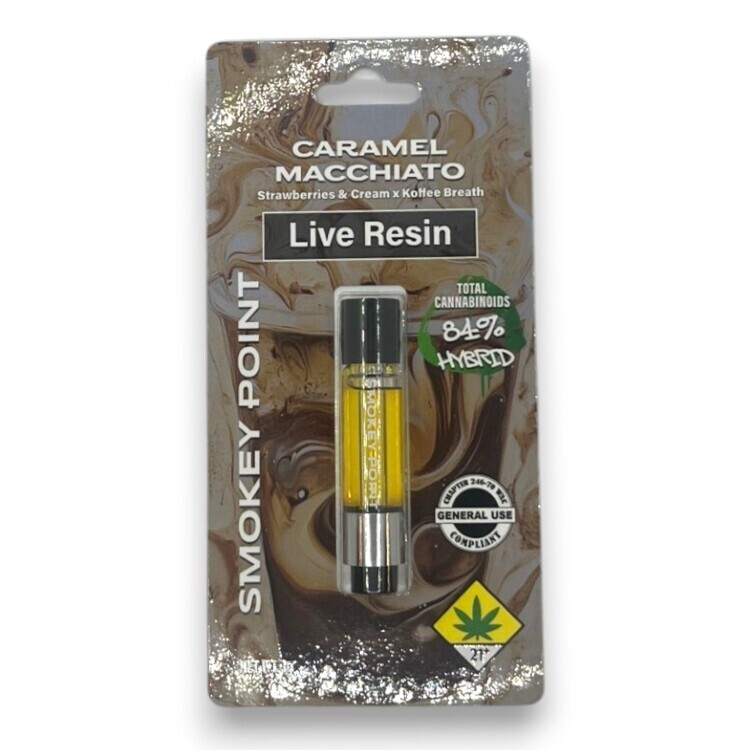 Photograph of product: Caramel Macchiato Live Resin Cartridge (Smokey Point)