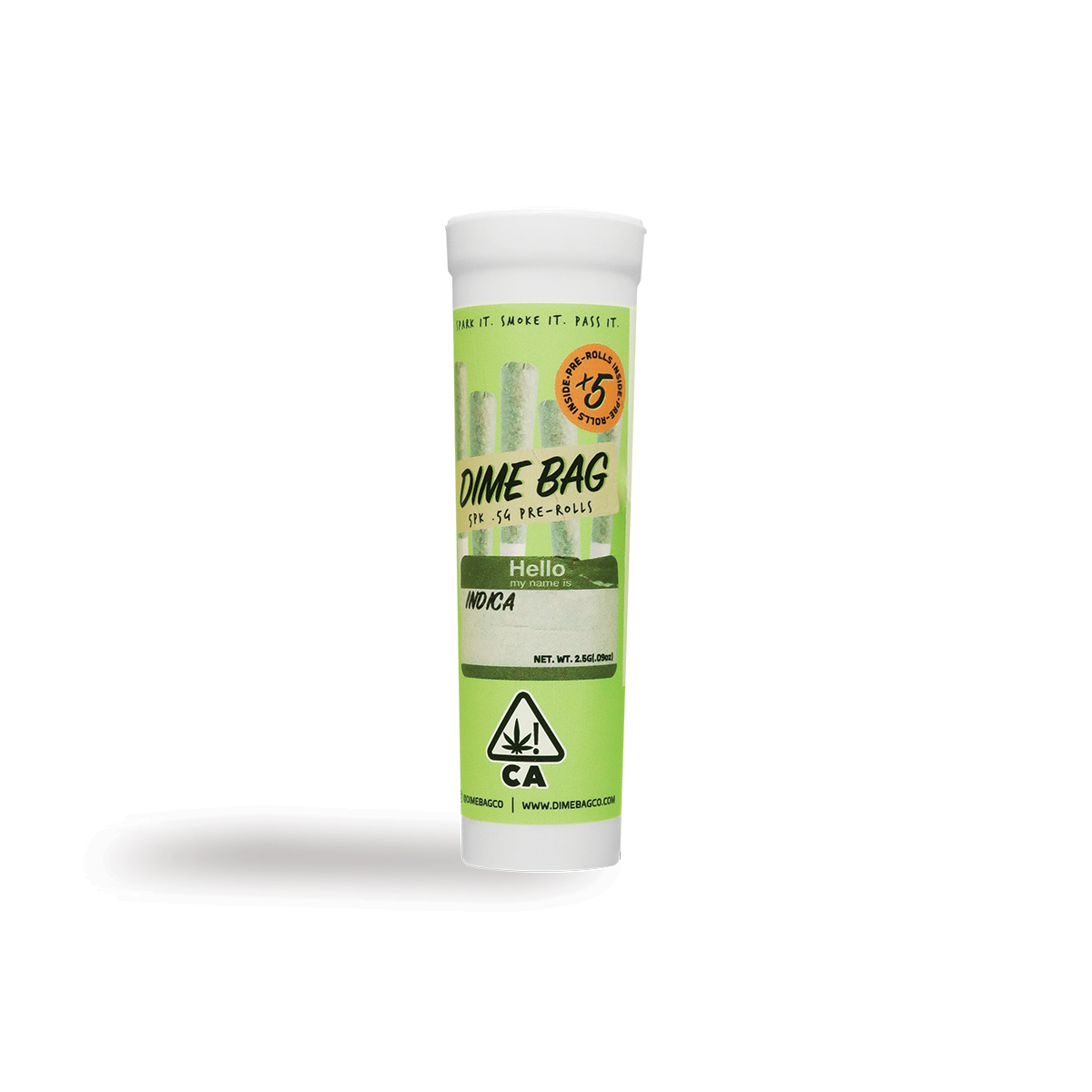 Photograph of product: Dime Bag | Jet Fuel Gelato Hybrid 5pk Pre-Roll (2.5g)