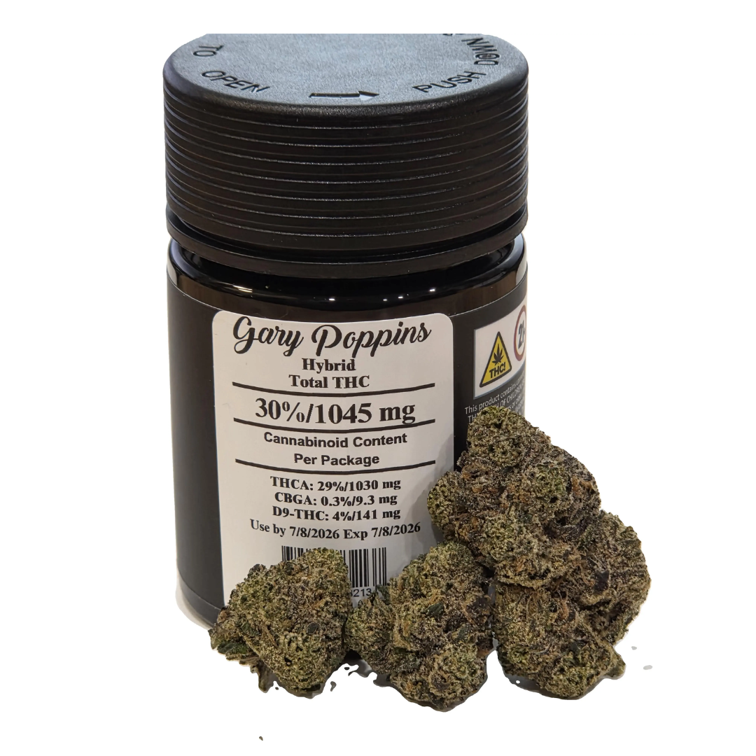 Photograph of product: Heady Tree - 3.5g Flower Jar - Gary Poppins