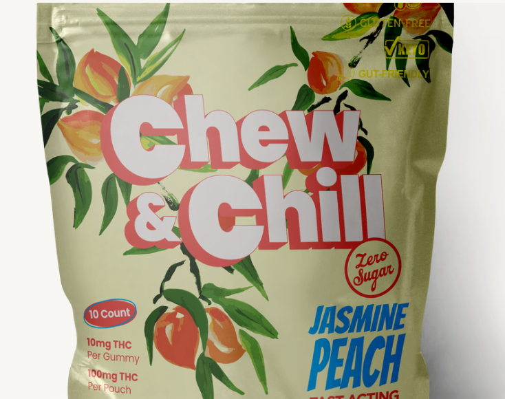 Photograph of product: Jasmine Peach Hybrid Gummies | 100mg | Chew & Chill