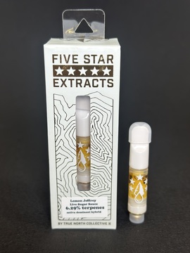 Photograph of product: Lemon Jeffrey 510 Thread Nug Run Sugar Sauce Cartridge | Five Star Extracts | .5g