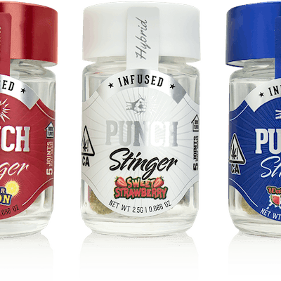 Photograph of product: D. Punch Extracts .5g x 5pk Infused Stinger Pre Roll - The Z (H) - 