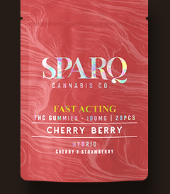 Photograph of product: Cherry Berry Hybrid fast acting gummies | 100mg | Sparq