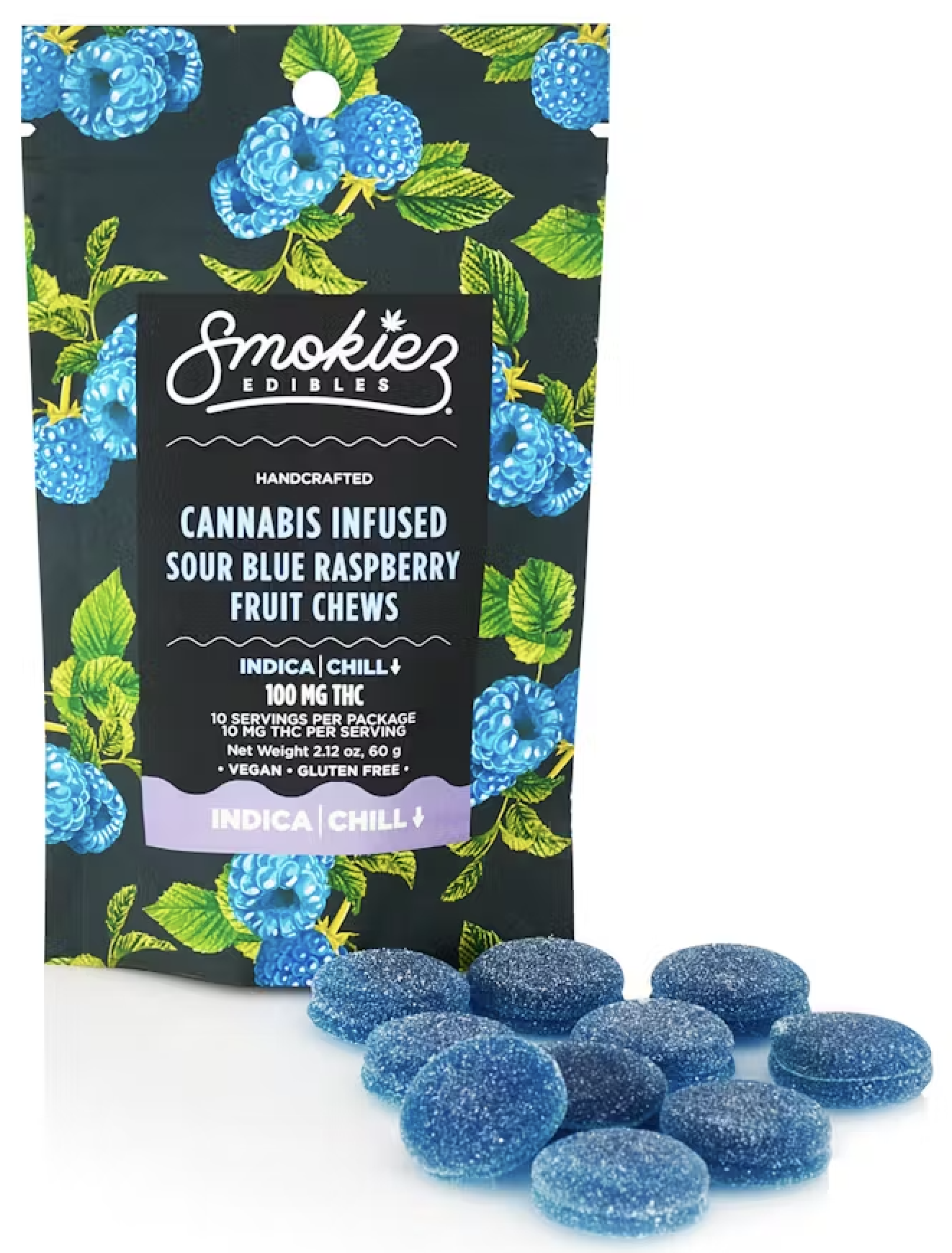 Photograph of product: Sour Blue Raspberry Oui'd Fruit Chews, 10-Pack