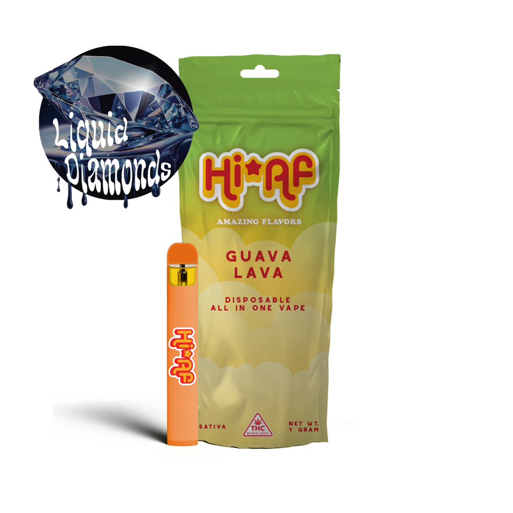 Photograph of Product: HiAF | Guava Lava Liquid Diamonds Disposable Vape