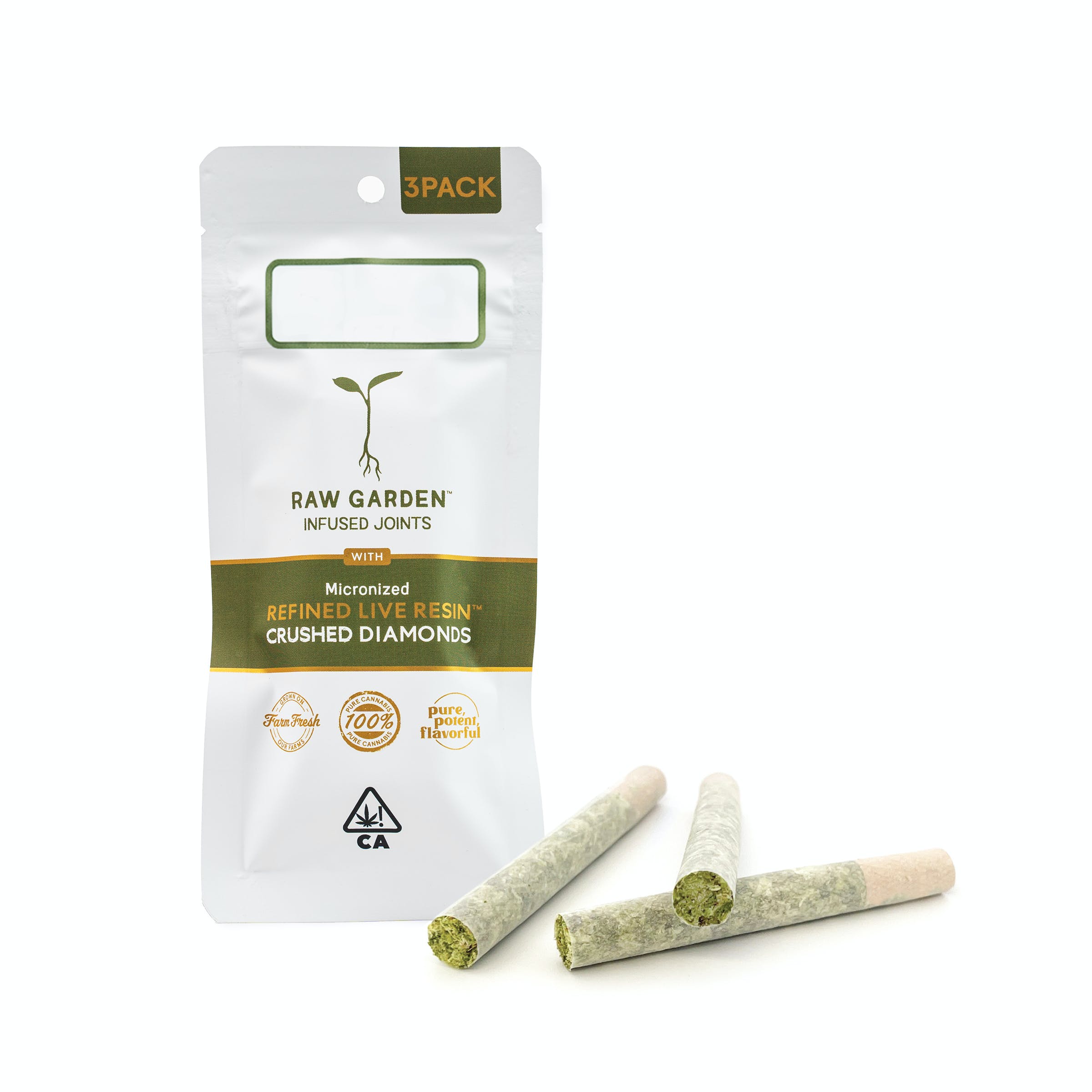 Photograph of product: 24k Magic Crushed Diamond Infused Pre-Rolls (3 Pack) | 1.75g