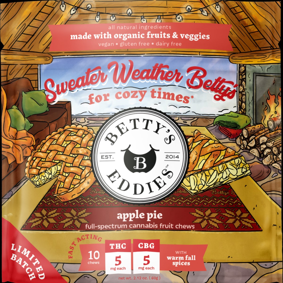 Photograph of product: Cozy Times Apple Pie 1:1 TH-oui:CBG | 10 Pack | 50mg