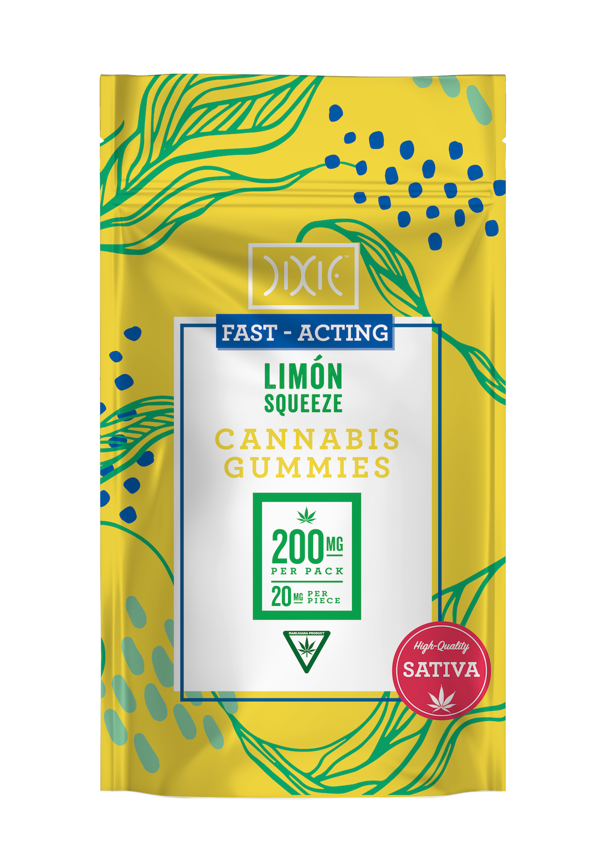Photograph of product: DIXIE - LIMON SQUEEZE - FAST ACTING GUMMIES - 200MG