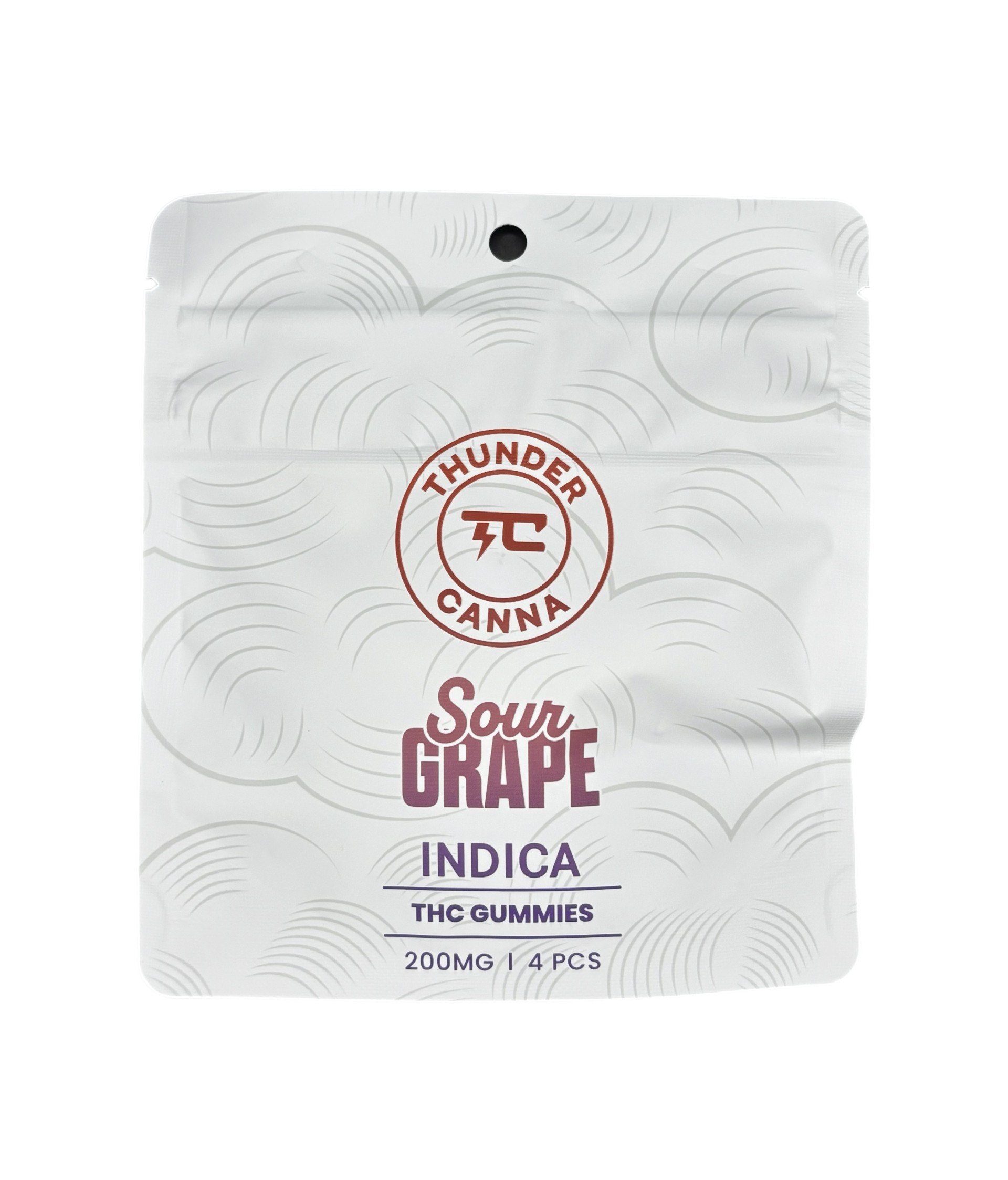 Photograph of product: THUNDERCANNA | SOUR GRAPE | 4CT GUMMIES | 200MG
