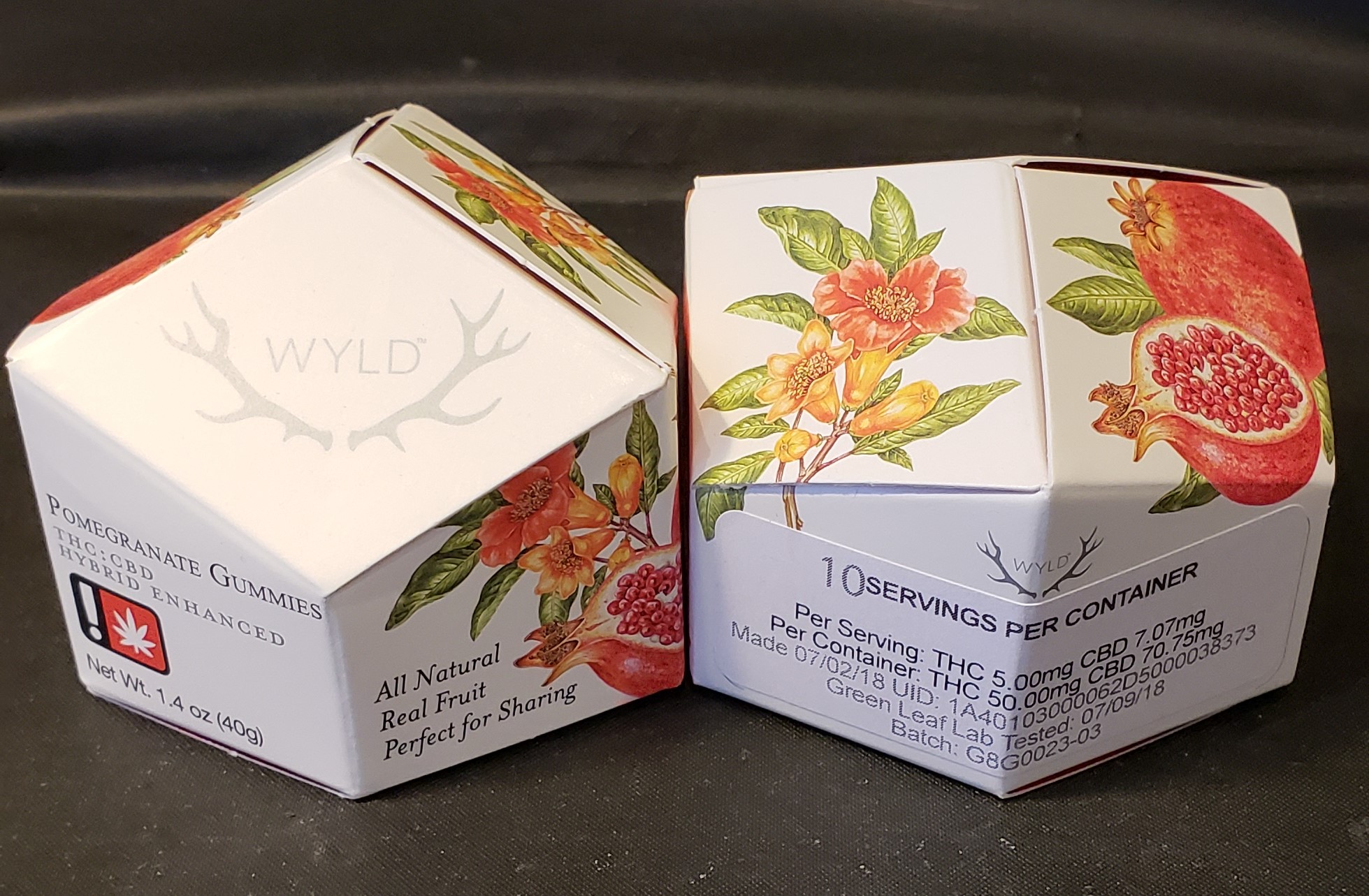 Photograph of product: Gummy - 100mg Wyld 10pk - Pomegranate 1:1