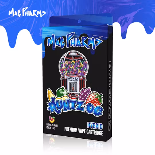Photograph of product: Mac Pharms - Runtz OG - Vape Cart
