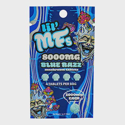 Photograph of product: LIL' MF Mushroom Tablet Blue Raz 4pk