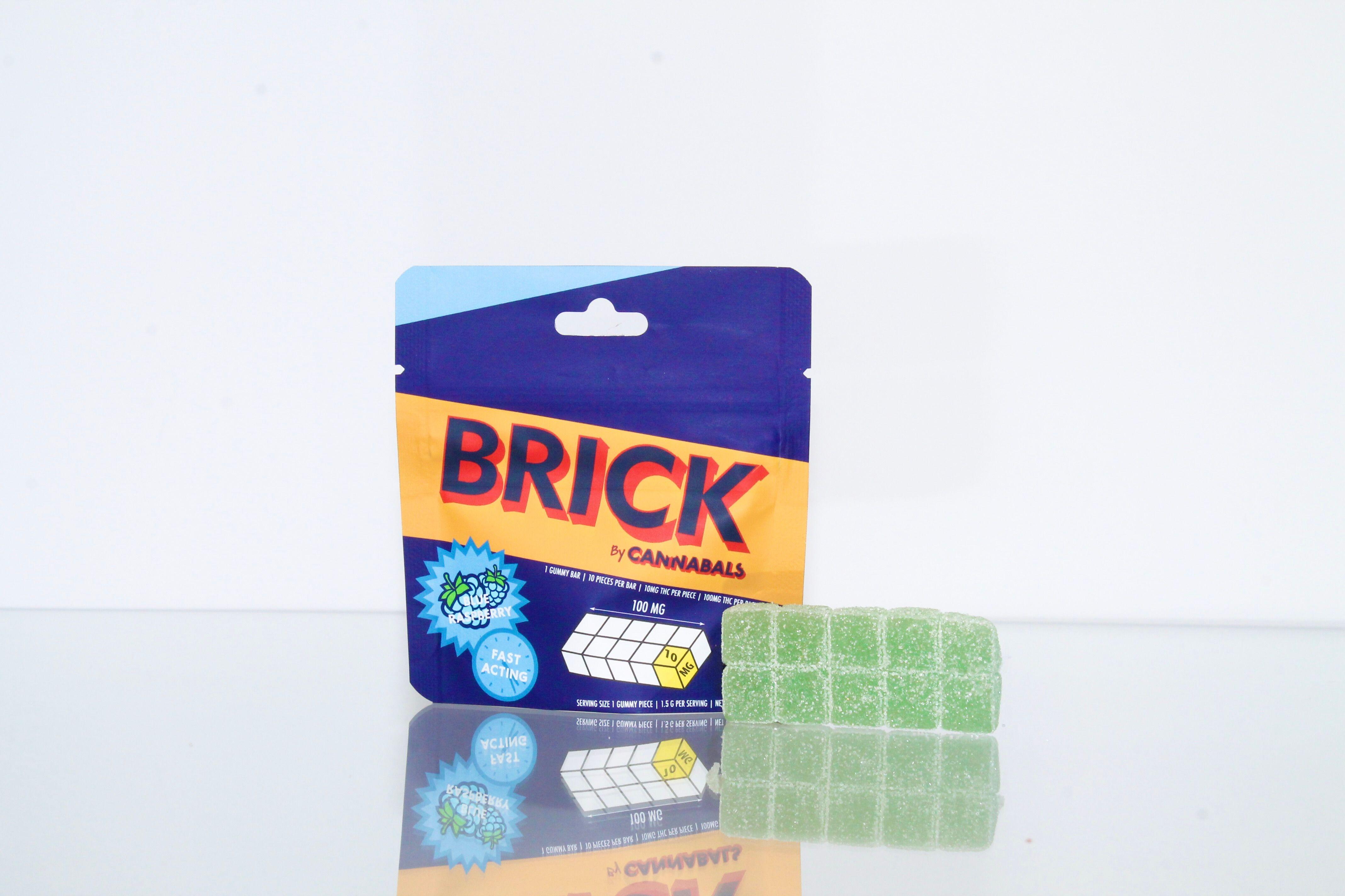 Photograph of product: Cannabals "Brick" Live Resin Gummies | 10 count (10mg each) | Blue Raspberry