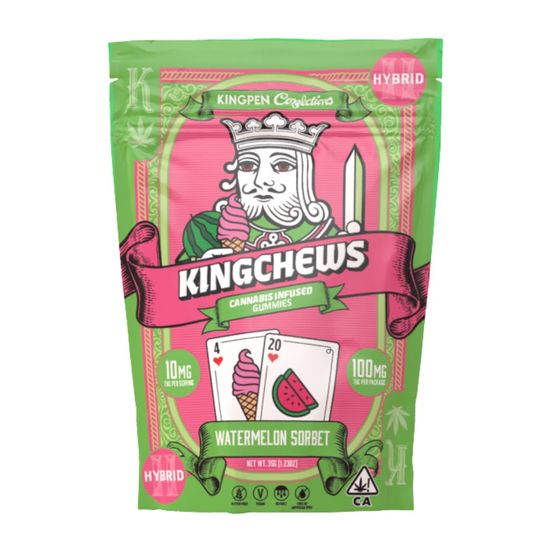 Photograph of product: Kingpen Fruit Chews Watermelon Sorbet 100mg - 